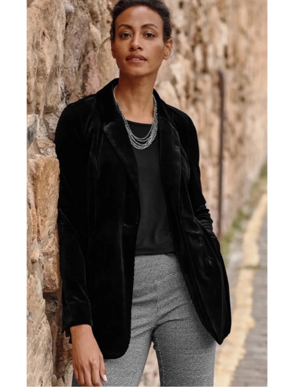 J. Jill Velvet One Button Blazer XL